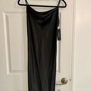 Bebe black mid length slip dress